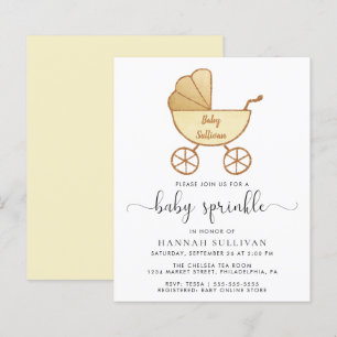 Budget Carriage Jaune Baby Sprinkle Invitation