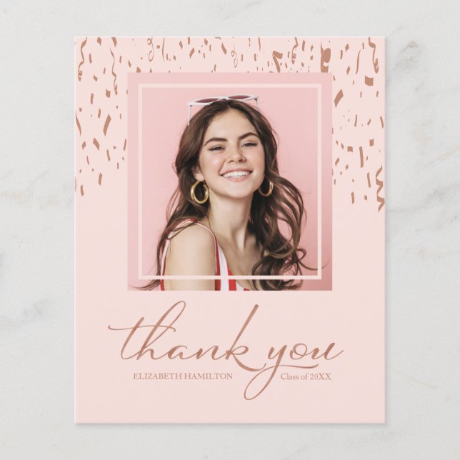 Budget Carte de remerciements Confetti Graduation  (Devant)