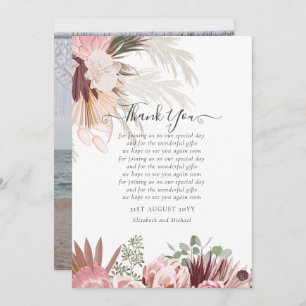 BUDGET Carte de remerciements photo Pampas Mariage