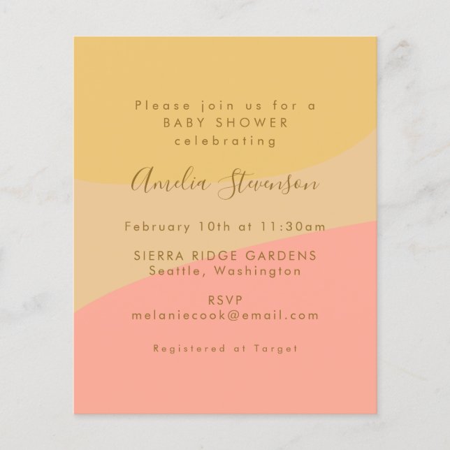 Budget Cartes Bio Pastel Baby shower Invitation (Devant)