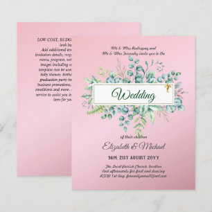 Budget CATHOLIQUE MARIAGE chrétien INVITATIONS ver