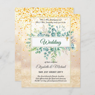 Budget CATHOLIQUE MARIAGE chrétien INVITATIONS ver