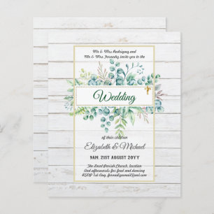 Budget CATHOLIQUE MARIAGE chrétien INVITATIONS ver