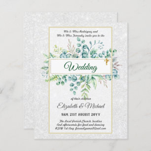 Budget CATHOLIQUE MARIAGE chrétien INVITATIONS ver