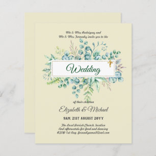 Budget CATHOLIQUE MARIAGE chrétien INVITATIONS ver