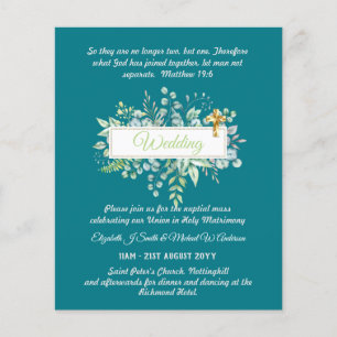 BUDGET Catholique Mariage Invitations Croix de ver