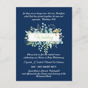 BUDGET Catholique Mariage Invitations Croix de ver