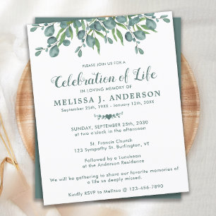 Budget Célébration De La Vie Eucalyptus Green Inv