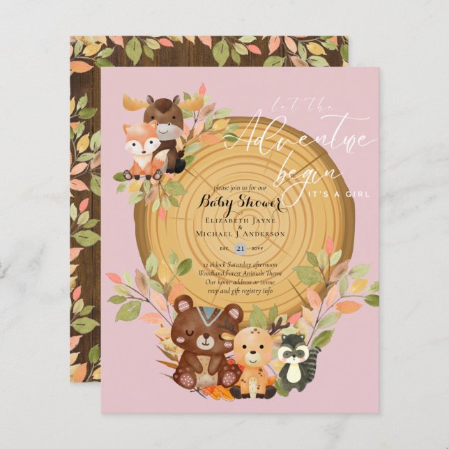 BUDGET C'EST UN Baby shower DE FEMME EN BOIS ANIMA (Devant / Derrière)