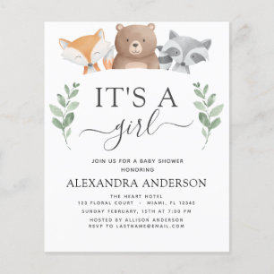 Budget C'est un Baby shower de filles Bois de verd