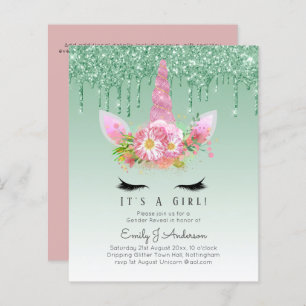 BUDGET C'est une fille Glittery Baby shower Unicor