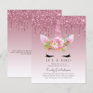 BUDGET C'est une fille Glittery Baby shower Unicor