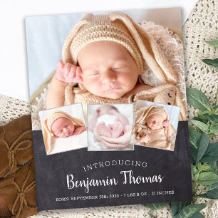 Budget Chalkboard Baby 4 Photo Merci de naissance