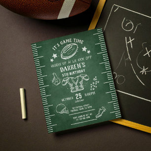 Budget Chalkboard Football Sports Anniversaire Inv