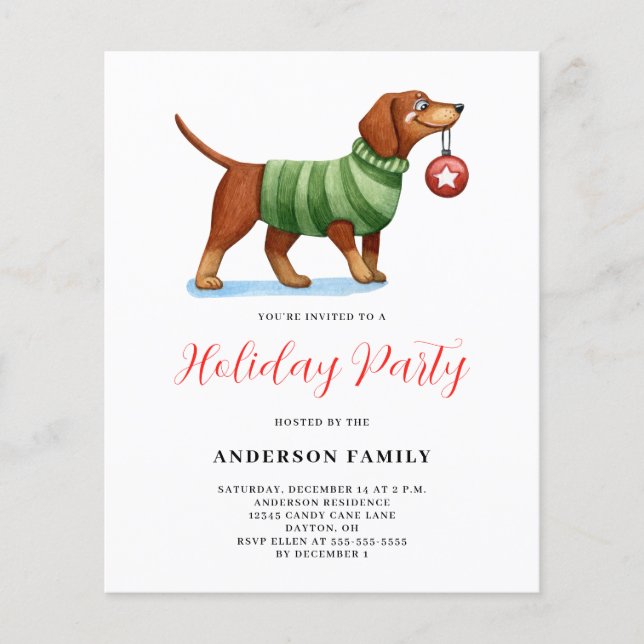 Budget Chandail de chien Noël Invitation de Noël (Devant)