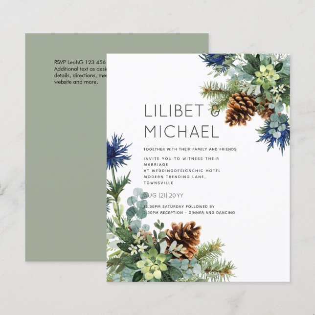 BUDGET  Chardon bleu d'hiver Mariage (Devant / Derrière)