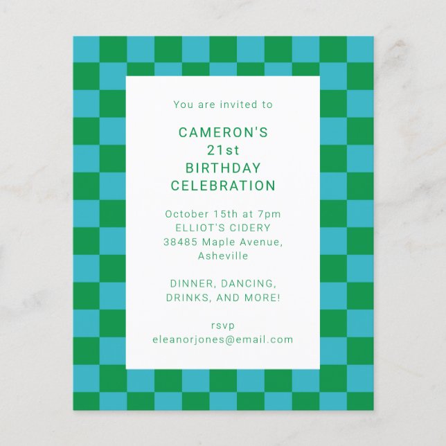 Budget Checker Blue Green 21e anniversaire Invitat (Devant)