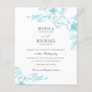 BUDGET Chic AQUA Magnolia Flower Branch Mariage