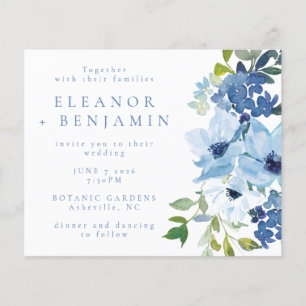 Budget Chic Bleu Aquarelle Mariage Floral