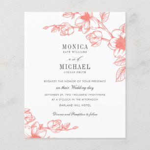 BUDGET Chic CORAL Magnolia Flower Mariage