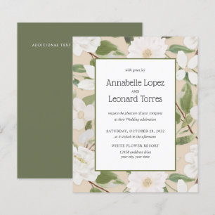 BUDGET Chic Fleurs blanches ivoire feuilleMariage