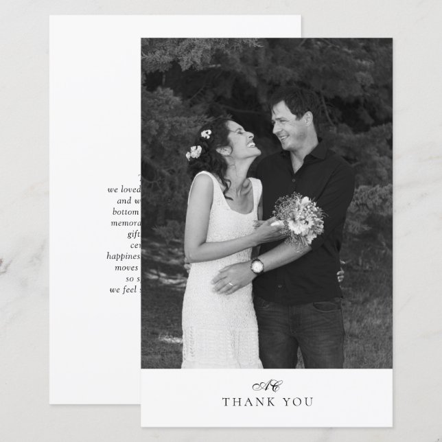 BUDGET Chic Moderne Faire-Part de Mariage Photo Mo (Devant / Derrière)