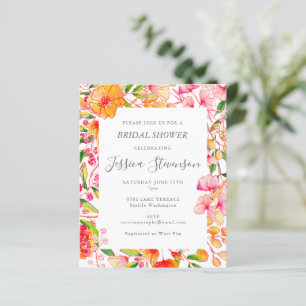 Budget Chic Orange Floral Fête des mariées Invitat