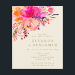Budget Chic Rose Aquarelle Floral Wedding Invitati<br><div class="desc">Budget Moderne Chic Aquarelle rose vif Floral Élégant Mariage Invitation</div>