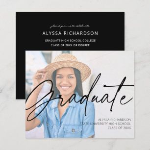 Budget Chic Script H Photo Graduation Party Black