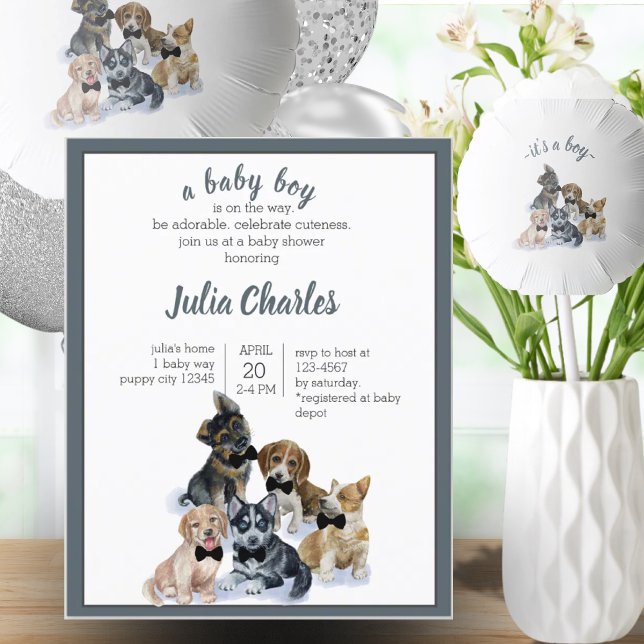 Budget Chien Chien Chien Chien Thème Cute Baby sho (Budget Puppy Dog Theme Cute Baby Shower)