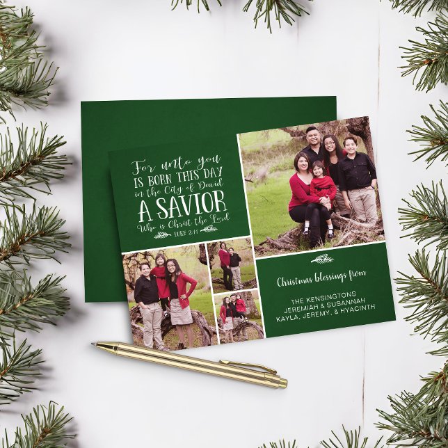 Budget Christian Christmas Collage Luke 2 Photo (Budget Christian Christmas Collage Luke 2 Photo Christmas Card)