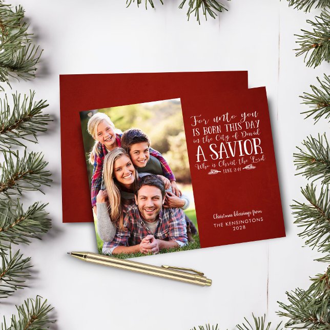 Budget Christian Christmas Verset Holiday Photo (Budget Christian Christmas Verse Holiday Photo Christmas Card)