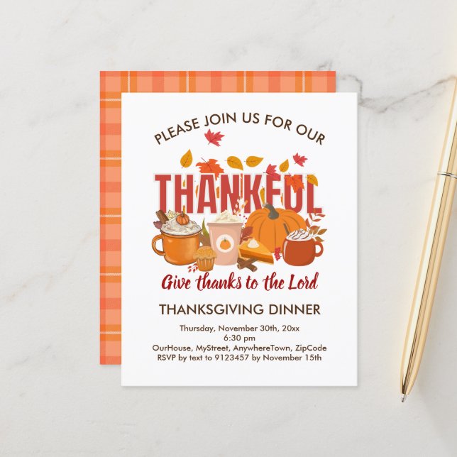 Budget Christian Plaid Thankgiving MERVEILLEUX (Devant/Arrière en situation)