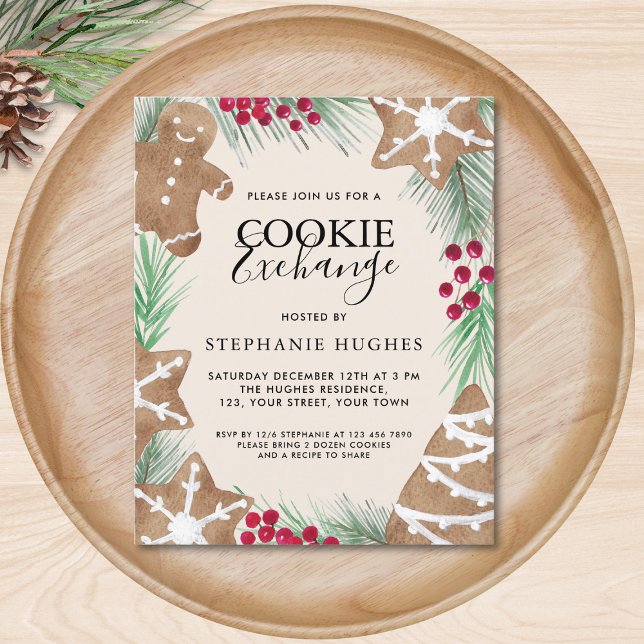 Budget Christmas Cookie Exchange Party Invitation (Créateur téléchargé)