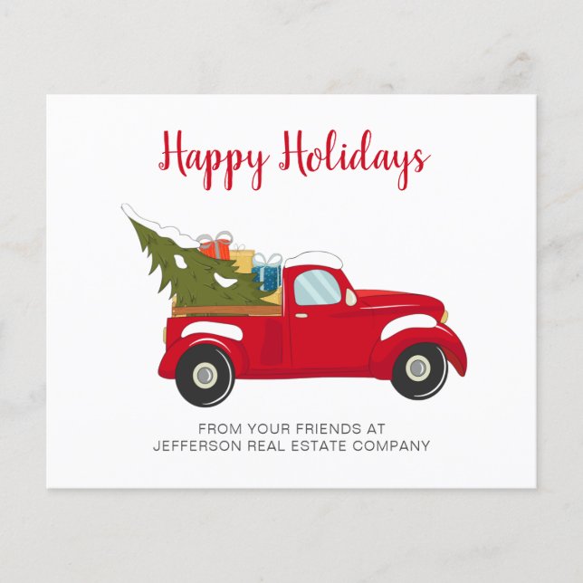 Budget Christmas Tree Car Business Holiday Card (Devant)