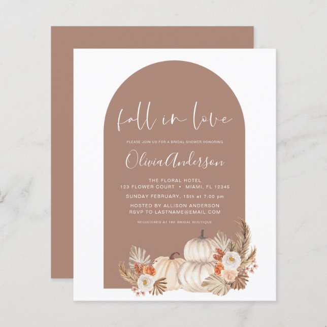 Budget Chute en amour Fête des mariées Citrouilles (Devant / Derrière)