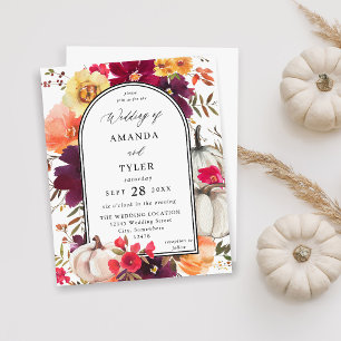 Budget Citrouille blanc automne Mariage floral