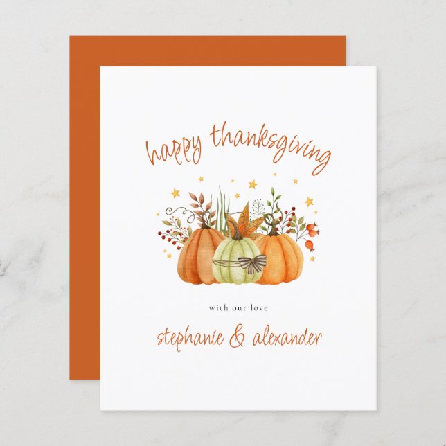 BUDGET Citrouilles Bon thanksgiving en terre cuite (Devant / Derrière)