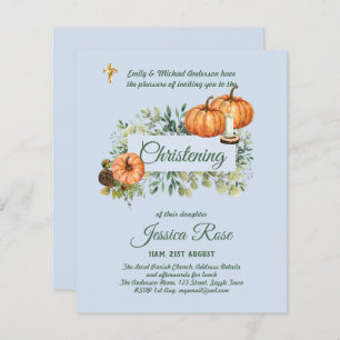 BUDGET CITROUILLES garçons Christening Invitations