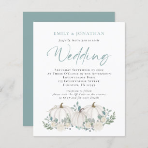 Budget Citrouilles Turquoise Foliage QR Wedding In