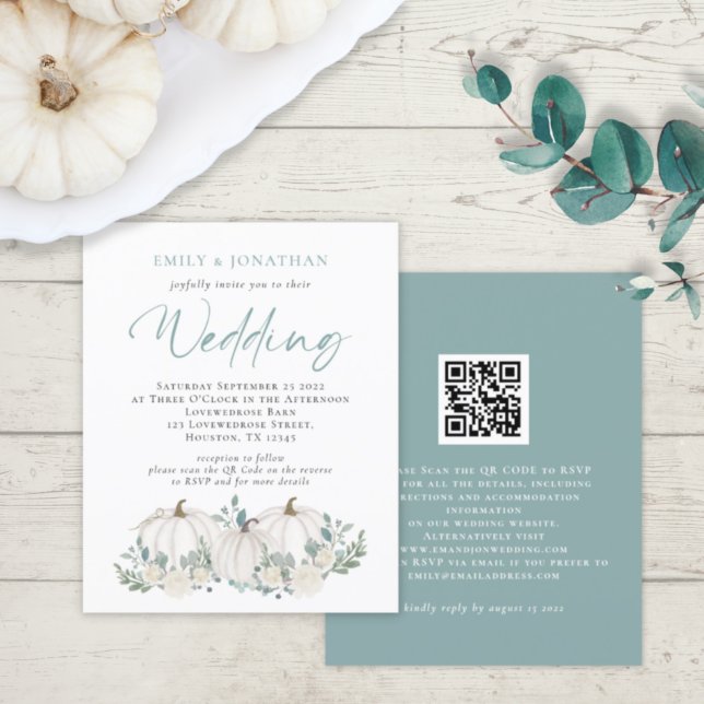 Budget Citrouilles Turquoise Foliage QR Wedding In (Créateur téléchargé)