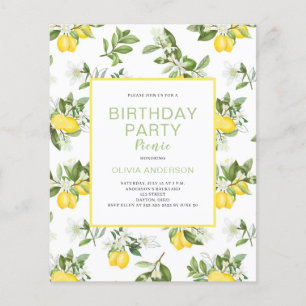 Budget Citrus Citrus Anniversaire Pique-Nique Invi