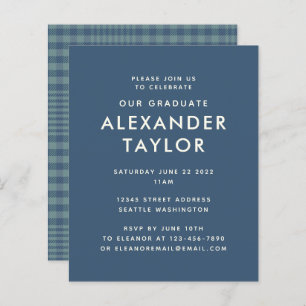 Budget Classic Blue Glen Plaid Motif Graduation