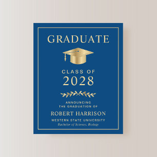 Budget Classic Blue Gold Faire-part