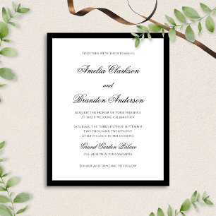 BUDGET Classic noir et blanc Mariage de script off