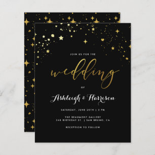 Budget Classic Noir & Or Star Confetti Mariage
