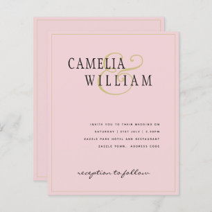 BUDGET Classic Pale Blush Rose Gold Mariage Invita