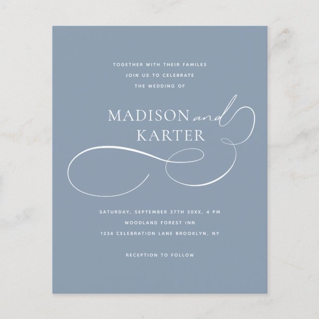 BUDGET Classique Dusty Bleu Infinité Et Mariage (Devant)