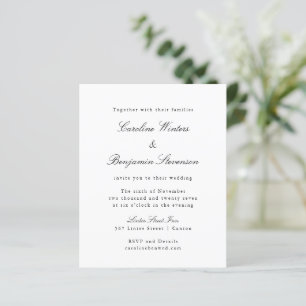Budget Classique Formal Élégant Mariage Invitation