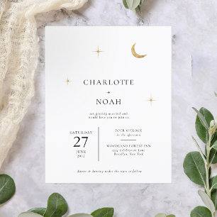 BUDGET Classique Lune Étoiles Or Céleste Mariage